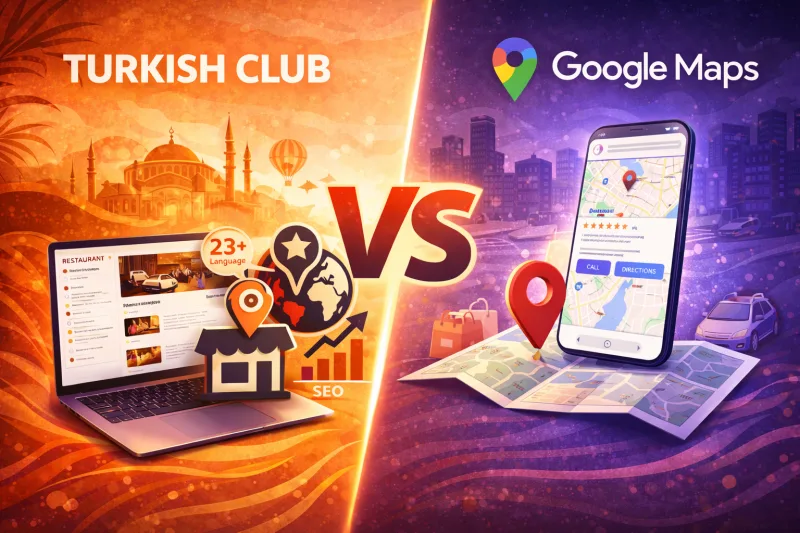 Turkish Club frente a Google Maps